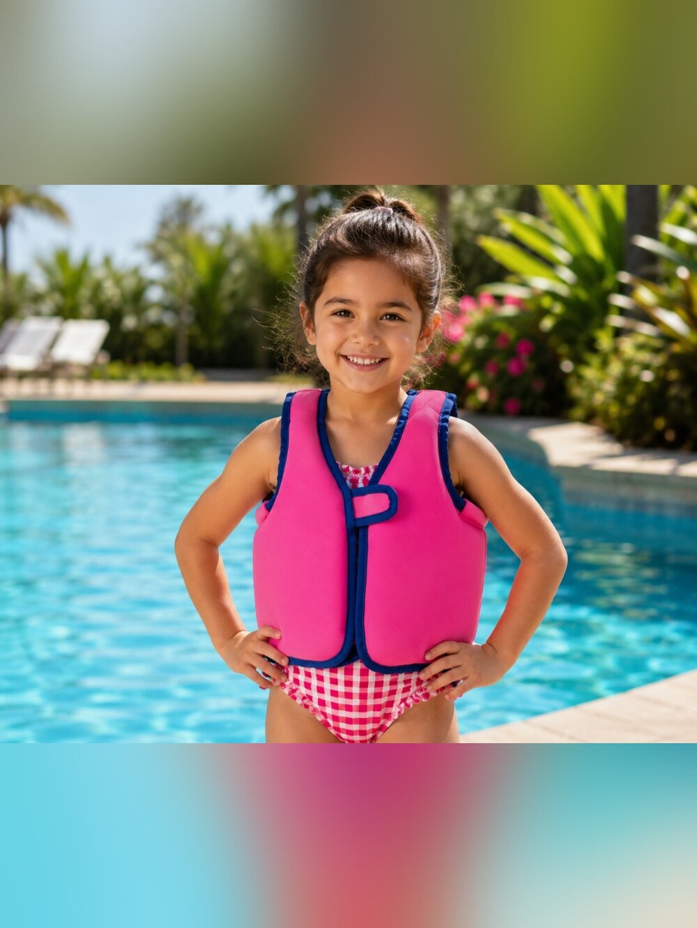 Kids Swim Float Vest Pink Blue Small Learn to Swim Training Life Jacket New